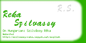 reka szilvassy business card