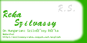 reka szilvassy business card